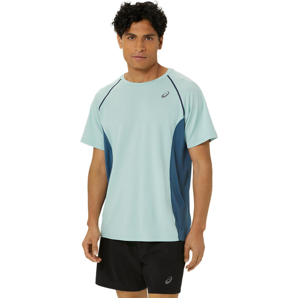 Polo ASICS Actibreeze Panel Knit Short Sleeve Top Celeste Hombre